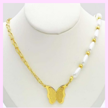 Lustrous Links, Stainless Steel Necklace, 14k Gold, Gold Plating, Glam
